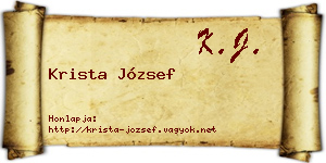 Krista József névjegykártya